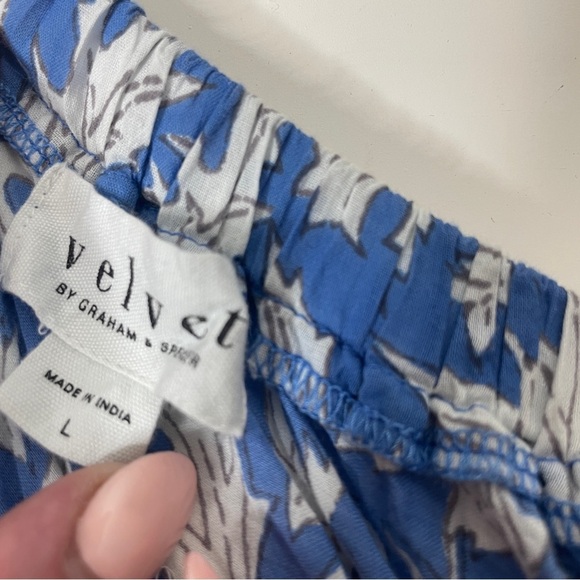 Velvet Graham & Spencer Size L One Shoulder Blouse Floral Puffed Sleeve - Picture 6 of 12